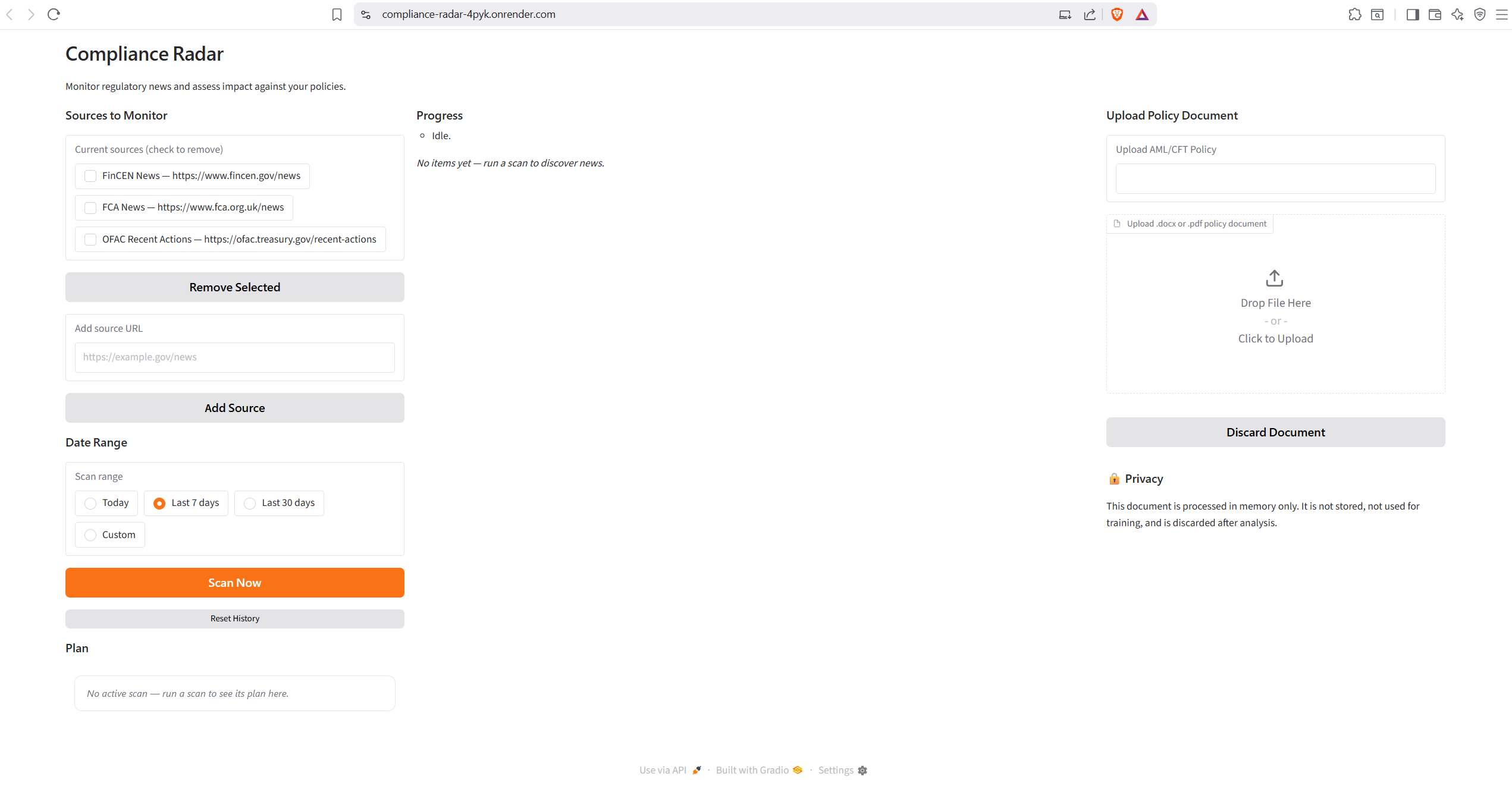 Compliance Radar — AI Regulatory Scanner